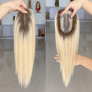 Topper capillaire mono 3x5.5 en cheveux humains vierges européens avec base en PU, Remy, cuticules alignées # SBT18-60 - Product Image 2