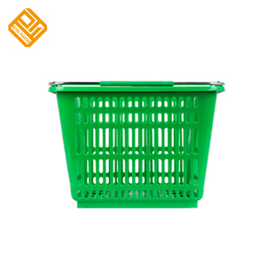 Panier à provisions en plastique de supermarché avec 2 poignées en métal de pp faciles à porter - Product Image 5