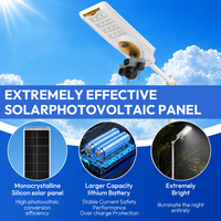 Lampadaire Solaire Tout-en-un de Style Populaire avec Détecteur de Mouvement Radar 300W 500W 800W IP65 Haute Qualité et Éclairage à 360° °   Caméra PTZ