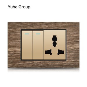 Aluminum brushed black panel Mexican standard American all-in-one six-hole <b>socket</b>, with <b>USB</b> <b>wall</b> power supply - Product Image 6