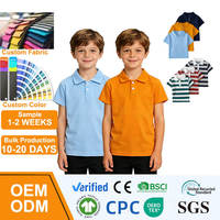 Maßgeschneiderte Formelle Kinder-Trikots Schuluniformen Großhandel Jungen Mädchen Einfarbige Sommerkleidung Blanko Jungen Poloshirt