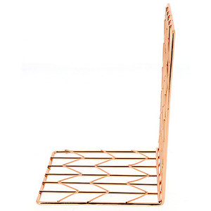 Commercio all'ingrosso Decorativo Set Di 2 del Metallo In Oro Rosa Filo Libro si conclude Supporta per Scaffali di <span class=keywords><strong>Libri</strong></span> - Product Image 3