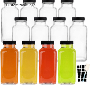 Botellas de Bebidas Más Vendidas, Botellas de Vidrio Cuadradas Portátiles, Vasos para Té de Burbujas, Frascos Cuadrados para Condimentos - Product Image 1