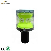 Feux d'avertissement solaires à 6 LED, IP66, PVC, réflecteurs prismatiques, balise lumineuse haute intensité pour la sécurité routière