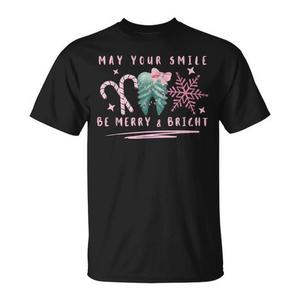 Camiseta con diseño navideño de May Your Smile Be Merry And Bright, manga corta negra - Product Image 1