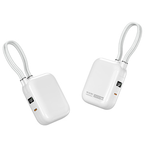 Mini Powerbank fin, <span class=keywords><strong>capacité</strong></span> 10000 mAh, avec deux câbles de charge intégrés, prend en charge la charge rapide, <span class=keywords><strong>batterie</strong></span> <span class=keywords><strong>externe</strong></span> pour téléphone portable 22,5 W - Product Image 3
