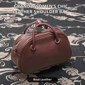 Sac bandoulière chic pour femme en cuir de mouton véritable, sac coussin en cuir véritable avec fermeture éclair et doublure en coton - Product Image 2