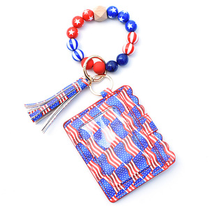 Nuevo Monedero de Muñeca para <span class=keywords><strong>Mujer</strong></span> en Oferta, con Estampado de la Bandera del Día de la Independencia, Tarjetero de PVC con Borla - Product Image 4