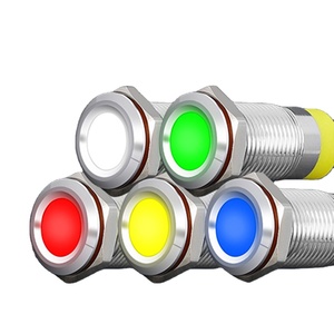 6 Mét 8 Mét 10 Mét 12 Mét Kim Loại <span class=keywords><strong>Push</strong></span> <span class=keywords><strong>Button</strong></span> Chuyển Với Led Thép Không Gỉ Flat Head Tự Return Momentary Illuminated Nút - Product Image 1