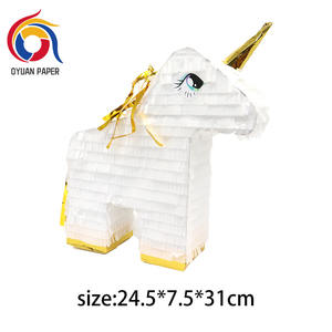Piñata d'anniversaire en forme de <span class=keywords><strong>licorne</strong></span> pour adolescents, faite à la main, jetable, 100% pâte à papier, utilisation en extérieur - Product Image 3