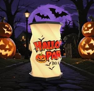 Mini <span class=keywords><strong>lampe</strong></span> à papier rotative pliante contrôle tactile veilleuse pliante bracelet aimant de réfrigérateur Halloween Club fête cadeau promotionnel - Product Image 1