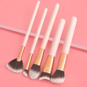 5 Stück rosa Make-Up Pinsel-Kit hochwertiges, weiches Haar-Pinsel-Set personalisierbares Make-up-Werkzeug