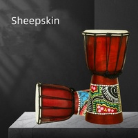 Djembé africain OEM traditionnel chinois pas cher pour enfants, jouet en bois flexible de 4 pouces, facile à transporter, pour utilisation en extérieur