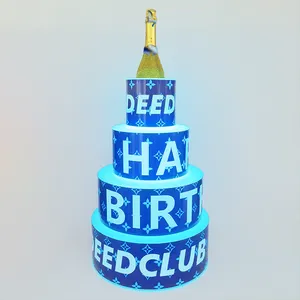 Vip Bottle Glorifier Bottle Present Display Service Happy Birthday LED Cake Bottle Presenter American Dollar Bill Board Express