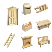 Ensemble de meubles miniatures en bois à l'échelle 1/2 pour maison de poupée