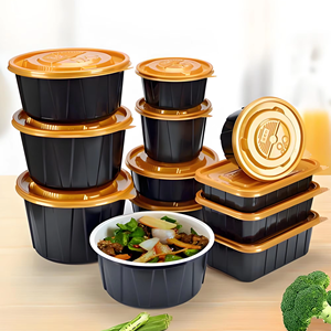 กล่องพลาสติกใส่อาหารแบบใช้แล้วทิ้งสำหรับเข้าไมโครเวฟ ขนาด 500/650/750/1000 มล. รูปทรงสี่เหลี่ยมผืนผ้า วัสดุ PP สำหรับใส่อาหารกลับบ้าน - Product Image 1