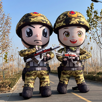 Mascotte gonflable géante personnalisée de 4 m, camouflage, imperméable, Oxford/Nylon, résistante au soleil, pour la publicité d'événements