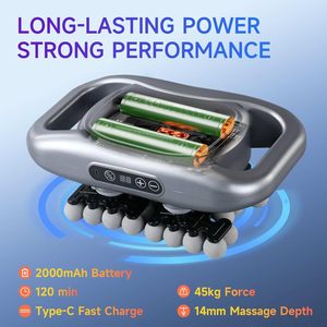 Pistolet de massage rechargeable sans fil avec lumière LED rouge et plusieurs têtes de massage - Product Image 3