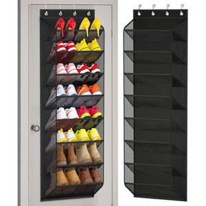 Over The Door <b>Shoe</b> Organizer 8 Pockets Foldable Hanging Rack For Closet <b>Shoes</b> <b>Storage</b> Black Oxford Fabric - Product Image 1