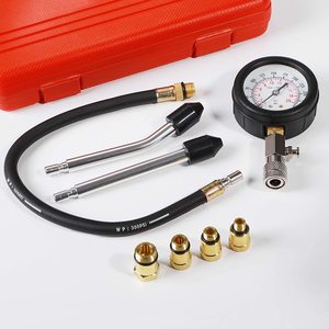Outil de Test de pression de cylindre de moto automobile Kit de testeur de <span class=keywords><strong>Compression</strong></span> avec adaptateurs Test moteur à essence à gaz - Product Image 2