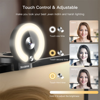 Mini Cámara Full HD con Luz de Relleno para Laptop, PC, Computadora, Cámara de Transmisión en Vivo, Cámara de Video con Micrófono