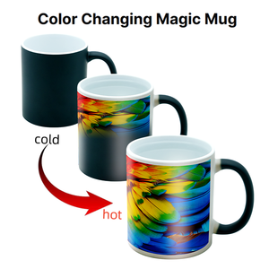 Bán buôn 11oz Matte Đen gốm cốc cà phê thăng hoa ma thuật <span class=keywords><strong>colour</strong></span> thay đổi drinkware - Product Image 2