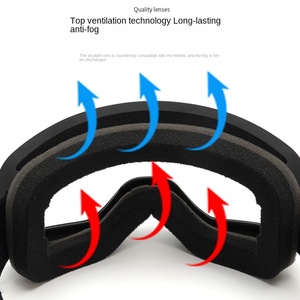 Lunettes de ski <span class=keywords><strong>Double</strong></span> couche Anti-buée Lunettes de ski Équipement sportif professionnel HD Respirant et Coupe-vent Protection des yeux - Product Image 4