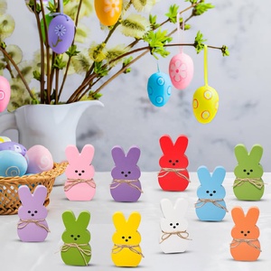 Decorazione Pasquale Economica a Forma di Coniglio in <span class=keywords><strong>Legno</strong></span> Dipinto, <span class=keywords><strong>Centrotavola</strong></span> Rustico a Più Livelli - Product Image 4