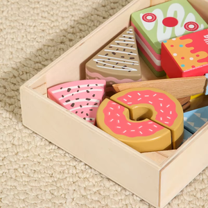 Juguetes de Madera para Hornear de Educación Temprana Montessori, Juguete de Galletas y Pasteles, Juego de Imitación de Cocina para Niños Pequeños - Product Image 4