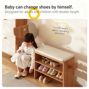 Chaise de loisirs petit chien banc à chaussures parent-enfant banc d'entrée de la maison banc de porche étagère à chaussures tout-en-un chaise de loisirs armoire à chaussures - Product Image 2