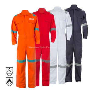 Venta al por mayor NFPA 2112 EN 11612 Algodón Ingeniero industrial Mecánico Mono ignífugo Aramid FRC FR Overol ignífugo - Product Image 1