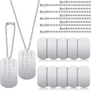 Collares y Colgantes <span class=keywords><strong>de</strong></span> Acero Inoxidable con Grabado Láser Personalizado al por Mayor, Placa <span class=keywords><strong>de</strong></span> Identificación para Perro, Collar para Hombre - Product Image 2