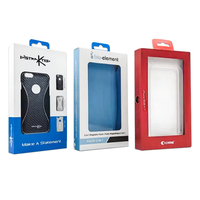 Boîte en carton kraft personnalisable avec fenêtre transparente en PVC, gaufrage, emballage de luxe pour étui de téléphone (recyclable)