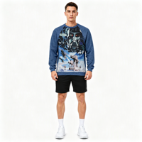 Sweat-shirt à col rond pour homme avec impression intégrale sur le thème de la science-fiction et de la galaxie, personnalisable par sublimation, pour un style streetwear