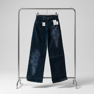 Nuovi <span class=keywords><strong>Jeans</strong></span> Cargo da Donna Traspiranti, Casual, con Ricami, Vestibilità Ampia, Gamba Dritta, Pantaloni Lunghi in Denim, <span class=keywords><strong>Jeans</strong></span> <span class=keywords><strong>Boyfriend</strong></span> all'Ingrosso - Product Image 2