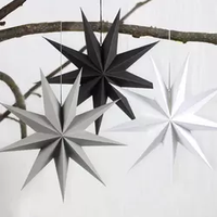 Offres Spéciales 25 CM étoile à neuf branches ornements de noël suspendus étoiles pendentif lanterne étoile en papier pour décoration de fête d'anniversaire