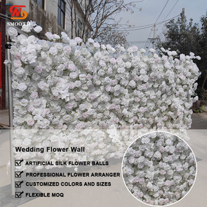 LEDA Customized Party Event White Rose Baby's Breath Square Backdrop Artificial <b>Flower</b> <b>Wall</b> for Wedding - Product Image 2