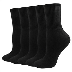 Chaussettes de sport en coton noir côtelées pour la course à pied, le basketball et l'entraînement - Product Image 4