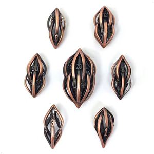 Juego de Dados Poliédricos de Metal Futurista para D&D, Diseño Aerodinámico Hueco, 7 Piezas, Estilo Elfo de Ciencia Ficción, Verde y Negro, para Juegos de Rol y Mesa - Product Image 4