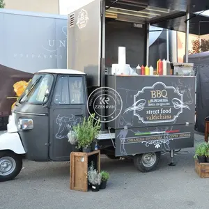 Individueller Schnellimbiger mit komplett ausgestatteter Küche elektrischer Eiscreme-Wagen Piaggio Ape Imbisswagen zum Verkauf Kaffee-Wagen Dreirad