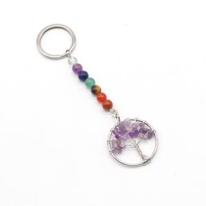 Groothandel Goedkope 7 Chakra Boom Van Het Leven Steen Bedels Metalen Sleutelhanger Accessoires - Product Image 6