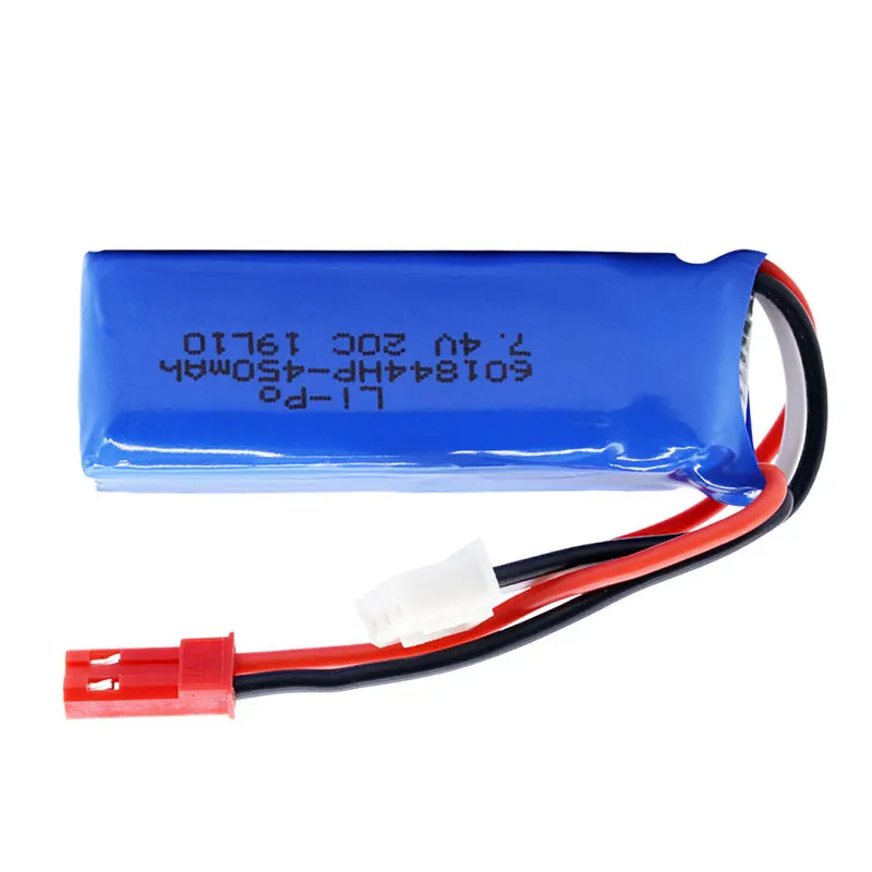 New 601844 Lipo Model 7.4V 450mAh 20C Rechargeable Lithium batteries For 1:28 K979 K989 K999 K969 High Speed RC Car