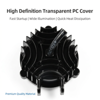 Lampe de travail LED ronde et carrée avec dissipateur de chaleur à ailettes profondes, lampe de conduite pour camion, refroidissement rapide, couvercle en PC, auxiliaire