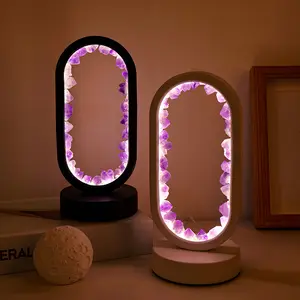 Wholesale LED interface natural crystal lamp healing crystal night light reiki gem decoration