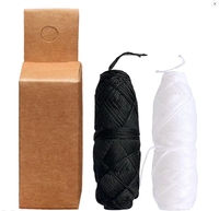 Fil dentaire écologique en fibre de charbon de bambou, cure-dent avec saveur menthe, rechargeable