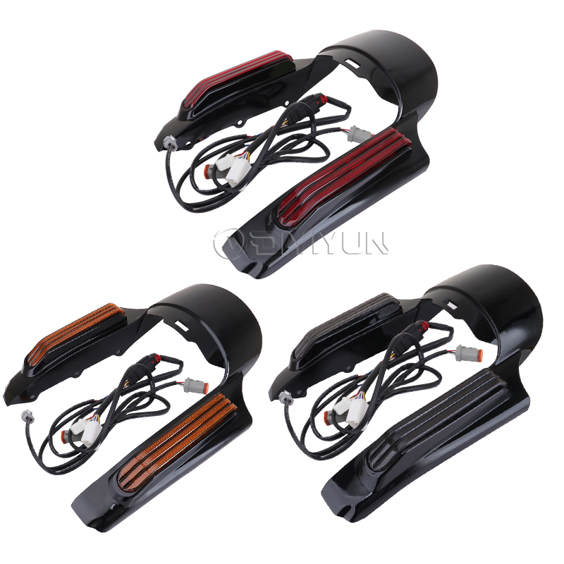 Задний тормозной поворотный фонарь для мотоцикла, система освещения с брызговиком, удлинитель заднего крыла для harley touring road king 09-13