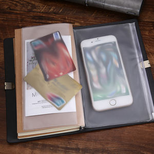 מחזיק כרטיסי בנק מסמכים a6-טבעת פנויה-דף כיסוי מחברת עור pu עם תבניות עסקי מחברת העסק לוגו מותאם אישית - Product Image 5