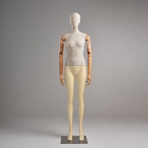 Mannequin sur mesure 3/4 ou corps entier pour présentation de vêtements, avec bras en <span class=keywords><strong>bois</strong></span> réglables <span class=keywords><strong>et</strong></span> revêtement en tissu, en fibre de verre - Product Image 3