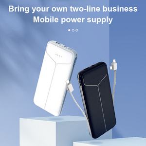 Batería Externa Portátil Delgada de 10000mAh con Logotipo Personalizado, Cable Integrado, Cargador de Emergencia para Teléfono Móvil - Product Image 2