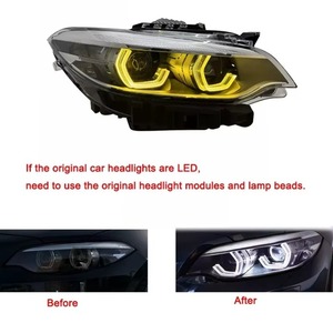 Faro HETOP F22 2014-2021 Bicolore Giallo e Bianco, Aggiornamento Serie 2 DRL Ikon M2 LED LCI con Occhio d'Angelo per BMW - Product Image 2
